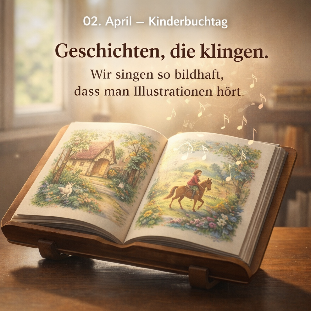 Verspieltes Musikmoment zum Internationalen Kinderbuchtag mit singenden Geschichten und märchenhafter Atmosphäre