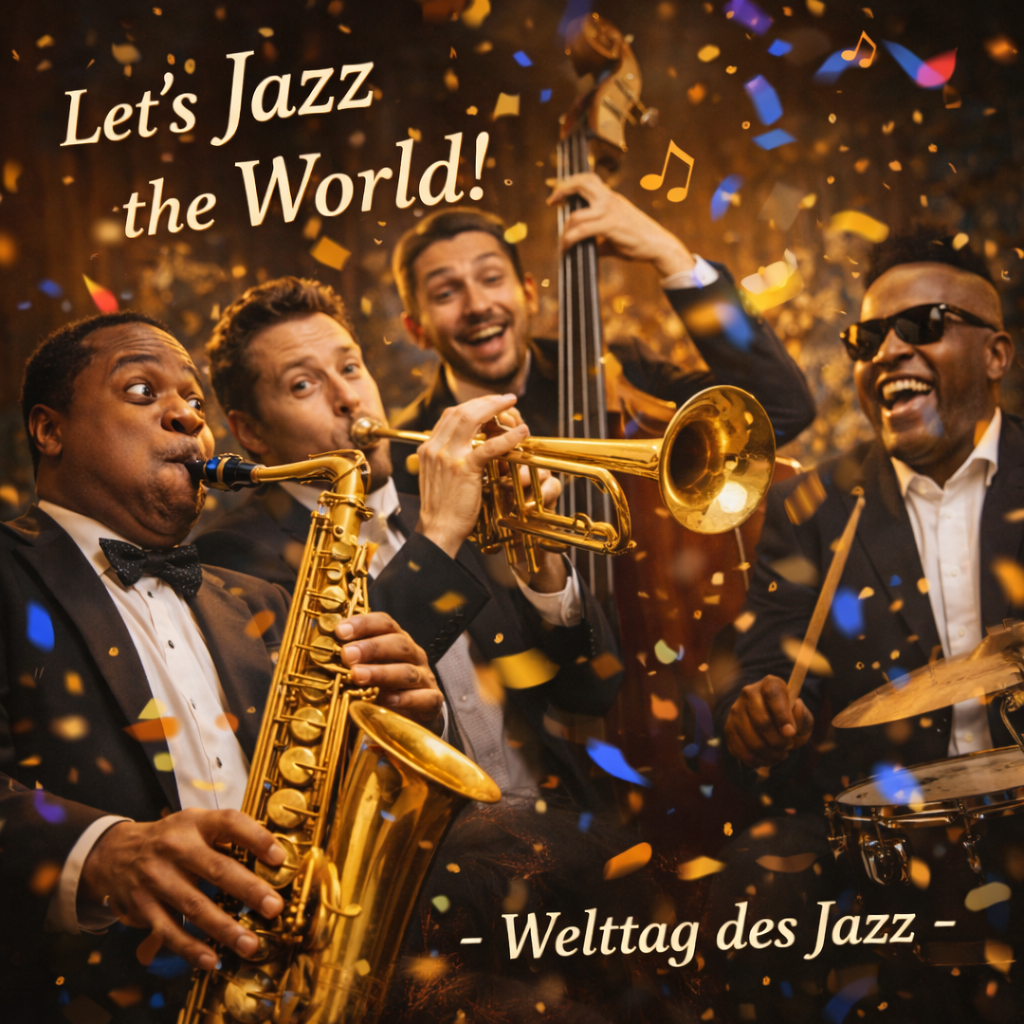 Jazziges Musikmoment zum International Jazz Day mit Swing, Rhythmus und elegantem Schlussakkord